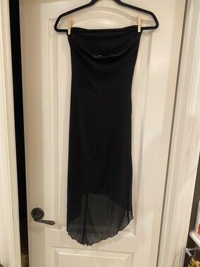 Black Asymmetric sleeveless tube dress